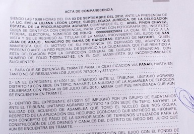 No Habrá Regularización de Tierras en Ejido de San Juan de Abajo