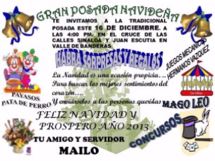 Invitan a la Gran Posada Navideña en Valle de Banderas