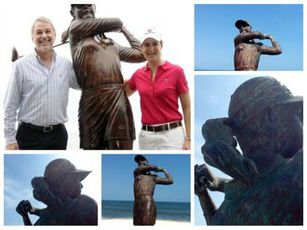 Roban Bastón de Golf en Escultura de Lorena Ochoa en Malecón II