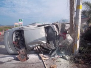 Balacera en Bucerías Deja Saldo de Hombre Herido y Dos Carros Chocados