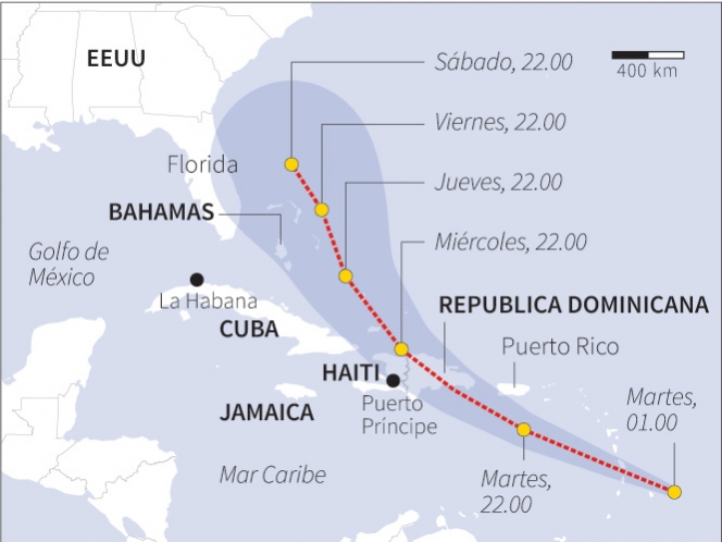 Chantal tocará tierra en Puerto Rico esta noche