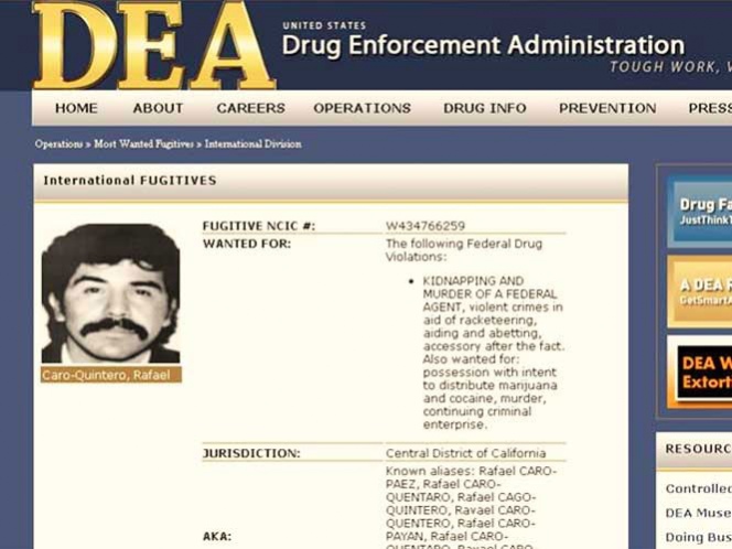 ‘Profundamente preocupada’ DEA por liberación de Caro Quintero