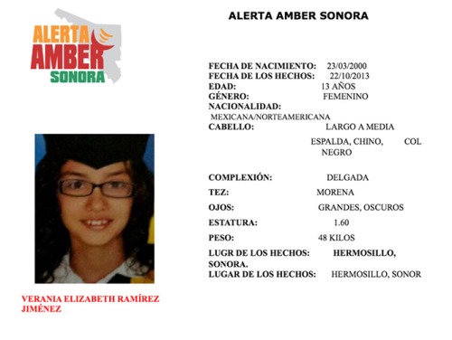 Desaparece adolescente en Hermosillo; activan Alerta Amber