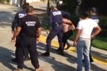 Tras agredir a mujer y policías de Bahía, detienen a Adrián Cuervo Jr.
